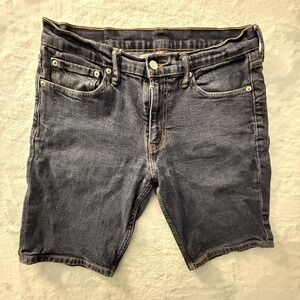 Levi's 511 Denim Jean Shorts Mens 32 Blue Dark Wash Slim Bermuda Casual